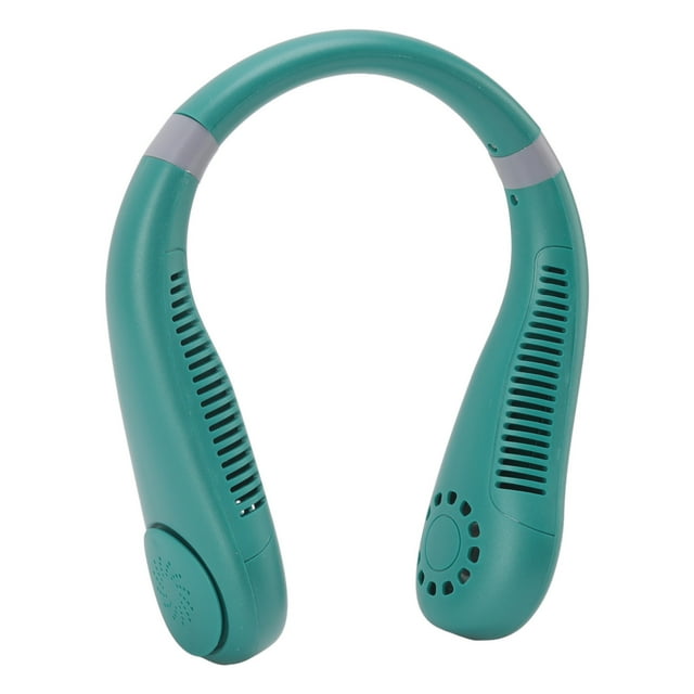 Leafless Hanging Neck Fan, Mini Neck Fan Bladeless Breathing Light Hands Free For Travel Green