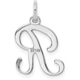 thumbnail image 3 of 14KW White Gold Script Letter R Initial Charm, 3 of 6