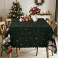 thumbnail image 4 of Christmas Rectangle Tablecloth 60×84 Inch,Washable Polyester Nutcracker Table Cloth,Snowflake, Christmas Tree,Kitchen Decor for Party Dinner,Hunter Green, 4 of 5