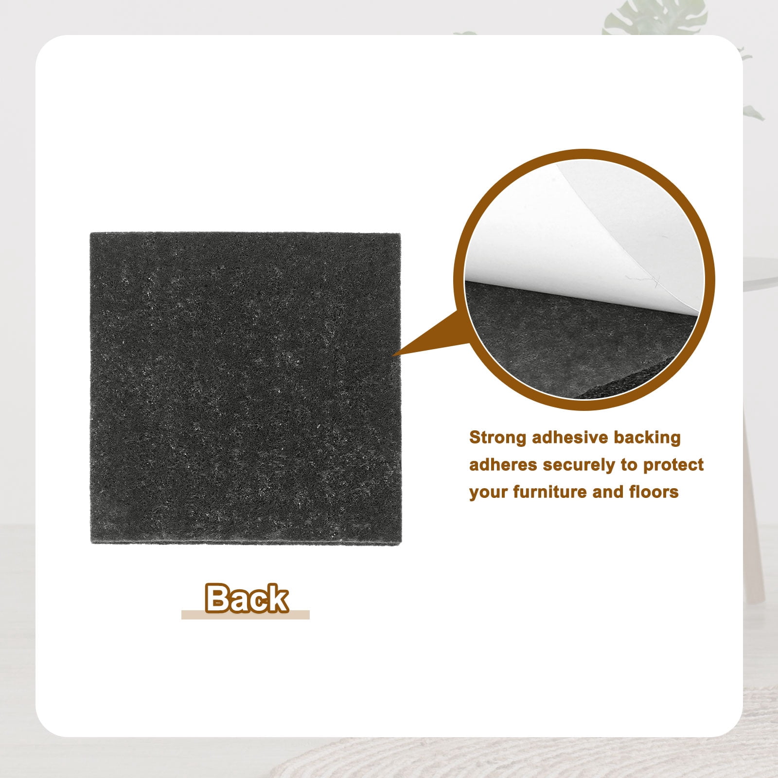 Felt Furniture Pads, 32Pack 4.72" x 4.72" Adhesive Backed Felt Non-slip Anti-scratch Chair Leg Protectors for Protecting Hardwood Floor, Black
