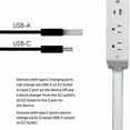 thumbnail image 4 of Extended & Rotating Wall Outlet Include 2 AC Outlets, USB-A & USB-C Ports, Extendable 17-27 Inches, 180° Swivel Design, White Finish, Ideal for Home and Office Use, 4 of 6