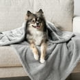 thumbnail image 3 of PetAmi Waterproof Dog Blanket for Small Medium Dog Puppy Cat Throw for Couch Cover Leakproof Protection, Sherpa Fleece, Reversible Soft Washable 29x40 Plaid Light Gray, 3 of 9