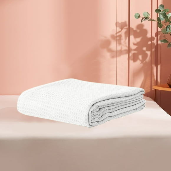 Fiber Blanket Thick Solid Sofa Nap,43.3x51.18,Cozy Conditioning,Family Home Decor,Soft Warmth,Bed Blanket,Stain Resistant,PENDANE,White