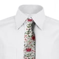 thumbnail image 2 of Floral Necktie, Christmas Flowers Buds, Dress Tie, 3.7", Pink Green White, by Ambesonne, 2 of 3