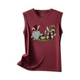 thumbnail image 4 of Daisyyozoid Chemise Joyeuses Pâques pour Femmes Mode Décontractée Sans Manches Imprimée Chandails en Molleton pour Dames, 4 of 5