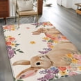 thumbnail image 2 of Easter Area Rugs 4'x6', Washable Small Throw Rugs for Office Bathroom, Spring Watercolor Bunny Flower Leaf Plant Indoor Outdoor Rug Non-Slip Low Pile Carpet Runner Reversible Floor Mats, 2 of 8