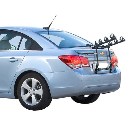 TYGER Deluxe Trunk Mount 3 Bike Carrier Rack for Sedan Hatchback SUV Van Black