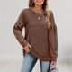 thumbnail image 5 of Sudadera Sudaderas básicas para mujer, estilo informal, cuello redondo, sudaderas lisas, traje de calle Ygjytge Marrón T S para Mujer, 5 of 7