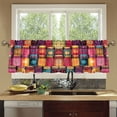 thumbnail image 4 of Yayeee Kitchen Curtains Tier Set of 2 Light Filtering 57"x24" Over Sink Window Panels, Purple Jar, 4 of 7