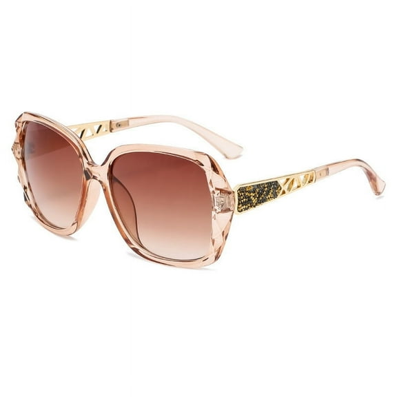 Vintage Sunglasses Women Oversized Polarized Sunglasses Shiny Frame Ladies Sun Glasses