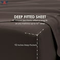thumbnail image 4 of 300-Thread Count Egyptian Cotton Full XL Size Chocolate Color Sheet Set- 12 inch Deep Pockets, 4 of 7