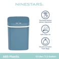 thumbnail image 2 of Nine Stars Automatic Bathroom Trash Can, 3.2 Gallon Plastic Motion Sensor Garbage Bin with Soft Close Lid, Steel Blue, 2 of 7