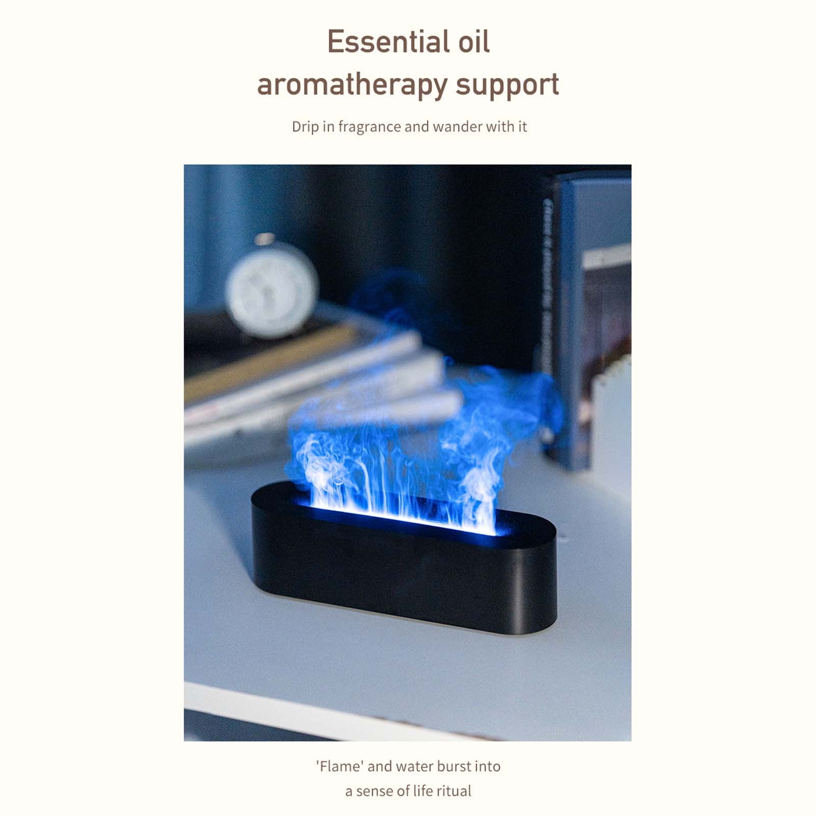Humidifier Large Room,Desktop Colorful Simulated Flame Aromatherapy Machine,USB Aromatherapy Machine,Atmosphere Light Humidifier,for Baby Nursery and Plant