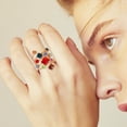 thumbnail image 2 of Crystal Zircon Anillo Exagerado Anillo Espiral Anillo de Primavera de Moda Anillos Grandes, 2 of 4