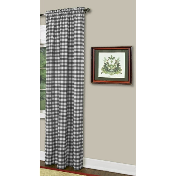 Simple Elegance by Ben&Jonah Scotch Check Window Curtain Panel - 42"W x 95"L - Black