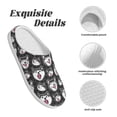 thumbnail image 5 of Daiia HUSKY Face Print Women’s Fuzzy Slippers Memory Foam Lightweight House Shoes Cozy Loafer Flannel House Shoes-40/41, 5 of 7