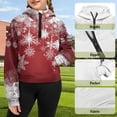 thumbnail image 6 of Uourmeti Christmas Snowflake Kids Comfy Casual Sweatshirt with Pocket Half Zipper Design Oversize Plus Size Long Sleeve for Fall School Size 11-12 Red, 6 of 7