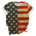 thumbnail image 2 of Cavosen USA Flag Shirts for Women Petite 4th of July Short Sleeve Round Neck Shirts American Flag Print Shirts Lady XL Red White and Blue Casual Tops Funny Patriotic Tunic Tees 2025 Patriotic Blouses, 2 of 5