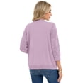 thumbnail image 7 of Chiclily Women's Cropped Cardigan Sweaters 3/4 Sleeve Button Down Crochet Textured Shrug S-2XL, 7 of 7