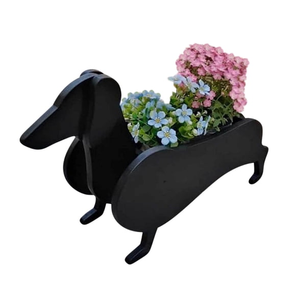 CEHVOM Wooden Dog Planter Plant Pot Dog Shape Flower Pot Cute Animal-Shaped Flower Planter Succulent Planter Plant Container Holder Art Plant Storage Pot For Indoor Clearance