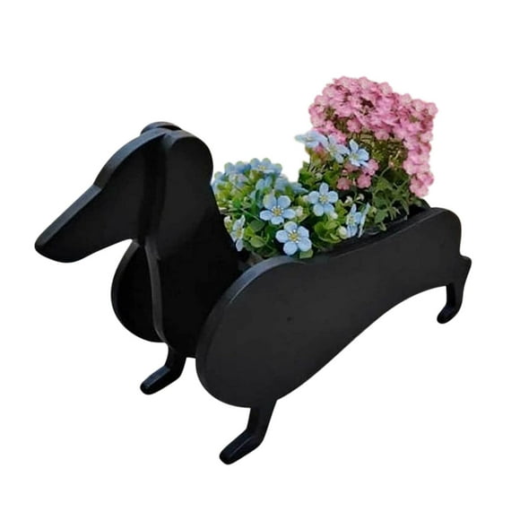RKSTN Fall Decorations for Home Wooden Dog Planter Plant Pot Dog Shape Flower Pot Cute Animal-Shaped Flower Planter Succulent Planter Plant Container Holder Art Plant Storage Pot For Indoor Decorations