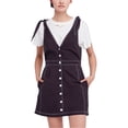 thumbnail image 1 of Free People Womens London Town Overall Mini vestido negro 10 Free People Mini, 1 of 1