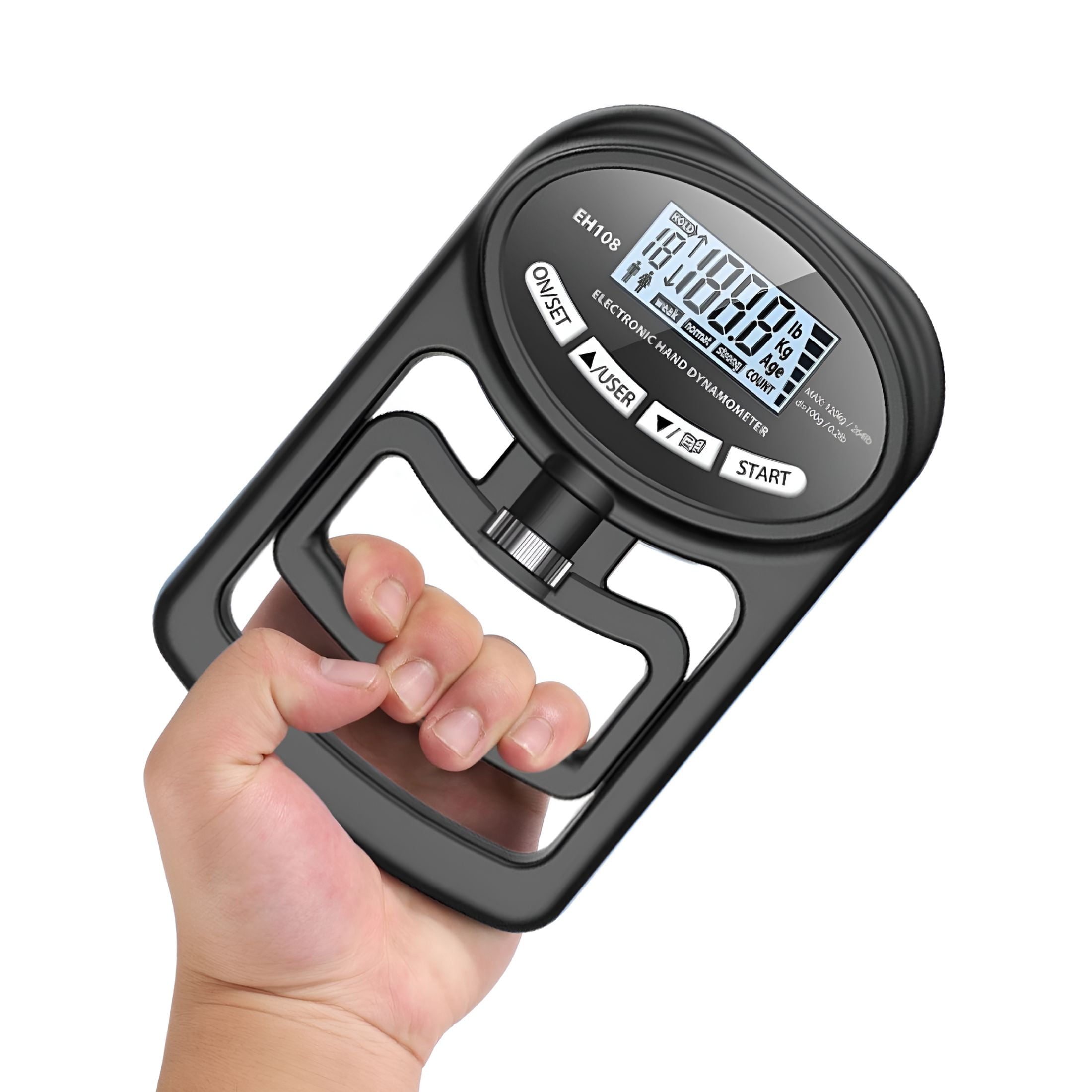 GJX 2026 New Electric Grip Strength Tester Led Display Hand Grip Dynamometer Adjustable Gripper Trainer Handheld Grip Measurement Meter Hand Grip Power Strengthener Exerciser