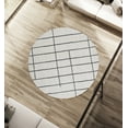 thumbnail image 3 of United Weavers Celestial Amael Contemporary Stripe Round Area Rug, White, 7'10" x 7'10", 3 of 6