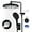 Black -Round, variant on 12" Rain Shower Head with Handheld Spray 4 Settings High Pressure Shower Head Rainfall Showerhead with Handheld Sprayer + 12" Shower Head Extension Arm,79" Shower Hose, 12" x 8" Rectangle Shower Heads
