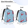 thumbnail image 2 of Defioc Red Funny Crab on Blue Stripe for Canvas Backpack,Travel Rucksack Unisex Knapsack Laptop Backpack for Work & College -Medium, 2 of 7