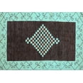 thumbnail image 1 of Ahgly Company Indoor Rectangle Abstract Light Blue Modern Area Rugs, 2' x 3', 1 of 4