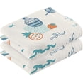 thumbnail image 2 of Dreamtimes Retro Summer Element Patterned Hand Towels 2 PCS, Cotton Bath Towel for Drying Face Hands Body Decorative Water Absorbent Lightweight Towels for Bathroom Ktichen Travel Gym,16"x28", 2 of 7