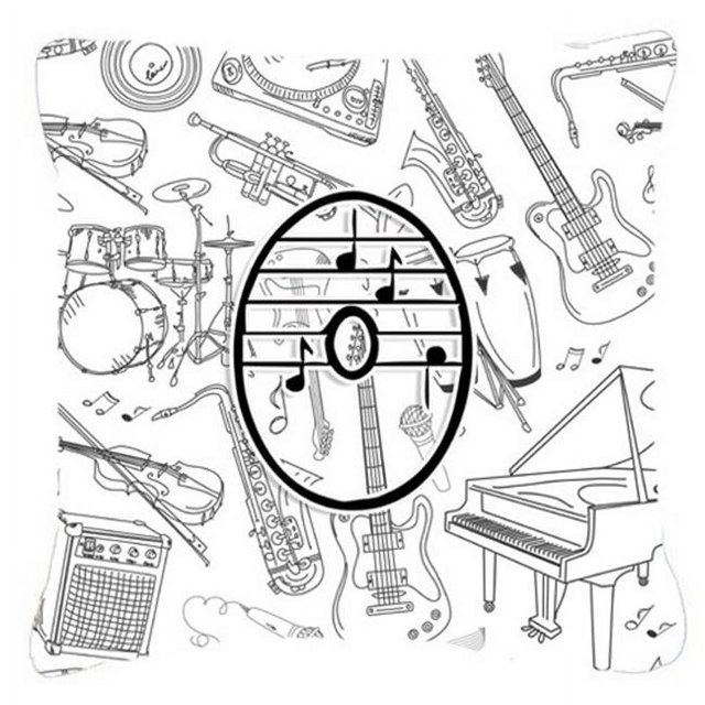 Carolines Treasures CJ2007-OPW1414 Letter O Musical Note Letters Canvas Fabric Decorative Pillow