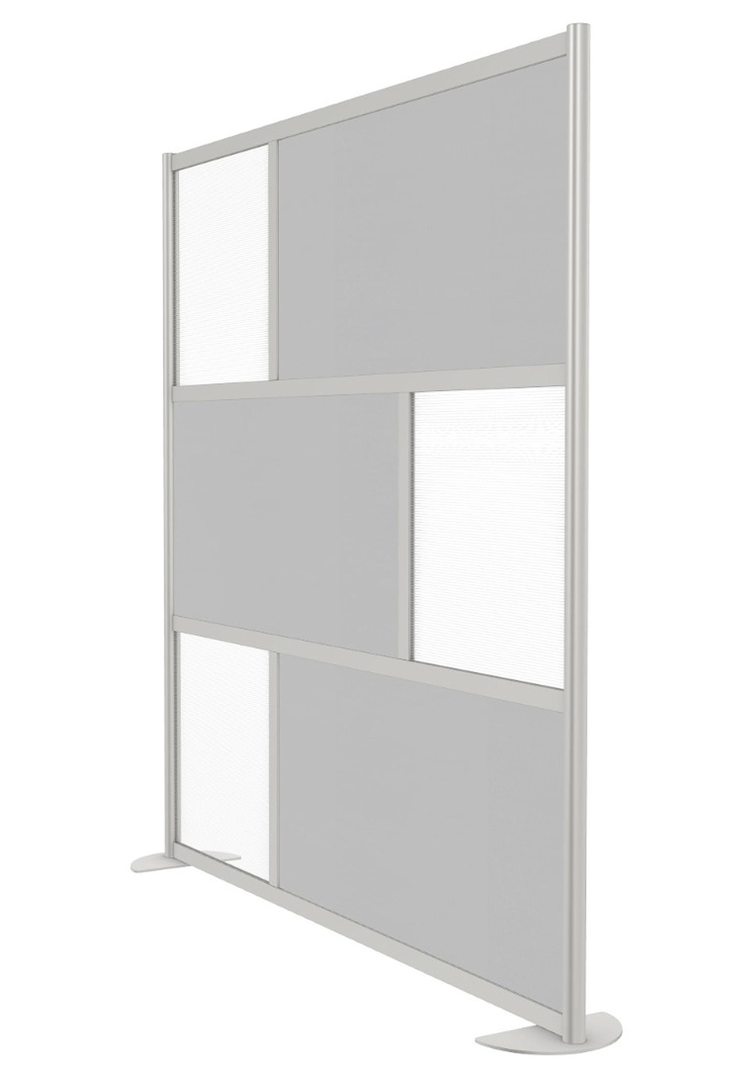 SpaceMakers 6 Ft Wood Laminate Room Divider – 76" Wide Privacy Partition with Aluminum Frame, 78" H