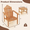 thumbnail image 3 of Gymax Ensemble de 2 Chaises Adirondack Empilables avec Table d'Appoint et Dossiers et Accoudoirs Intégrés, 3 of 10