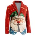 thumbnail image 6 of yuCgh Men's Ugly Christmas Corduroy Suit Jacket with Warm Pockets, Cardigan for Casual Holiday Fashion, Fun Print for Celebrations,Deep Red L, 6 of 6