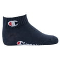 thumbnail image 4 of Champion Children's Socks, 3-Pack - Quarter, Solid Colour Blue/White/Black 27-30, 4 of 7