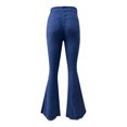 thumbnail image 4 of Pantalones vaqueros de moda informales de cintura media con bolsillos lavados rectos ajustados para mujer Fridja  hfkajh103230, 4 of 5