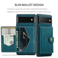 thumbnail image 6 of Detachable Wallet Case for Google Pixel 6 5G 2021, Allytech PU Leather Credit Card Slot Holder Kickstand Flip Magnetic Snap 2 in 1 Functional Wallet Case for Pixel 6 (6.4"), Blue, 6 of 7