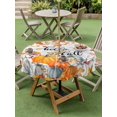 thumbnail image 3 of Outdoor Tablecloth with Umbrella Hole and Zipper, Fall Maple Leaf Round Table Cloth 60 Inch Waterproof Tablecloth, Thanksgiving Orange White Pumpkin Plaid Picnic Table Cover for Patio Camping, 3 of 7