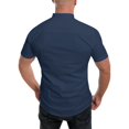 thumbnail image 5 of Clothing Henley T Shirts for Men Short Sleeve Button Henley T-Shirts Men Summer Solid Stand Collar Casual Loose Shirt Top Casual Basic Tops, 5 of 6
