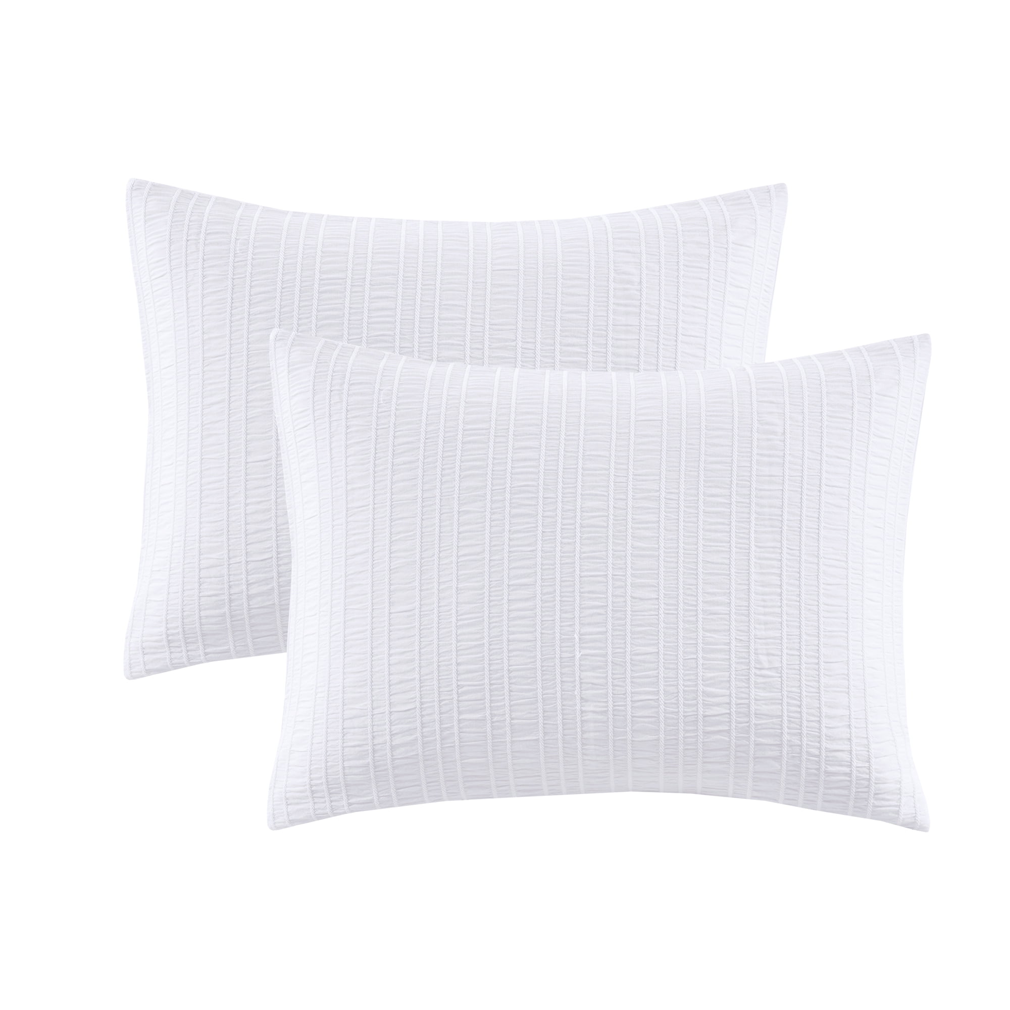 Mainstays 11-Piece Bed-in-a-Bag Comforter Set with Sheets, White Seersucker, Queen
