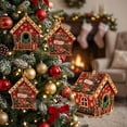 thumbnail image 5 of Wooden House Christmas Pearl Painting DIY Kit,Diamond Art Set, Tabletop Holiday Ornament, Handmade Craft Gift for Adults Teens Family, 5 of 6