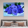 thumbnail image 4 of Flowers Roses Floral Bouquet Blue Canvas Poster Bedroom Decor Sports Landscape Office Room Decor Gift,Frame-style,16x24inch(40x60cm), 4 of 8