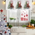 thumbnail image 5 of Western Cowboy Christmas Curtain Valances for Windows, Kitchen Valance Window Treatments Panel 2 Pack, Santa Xmas Tree Snowflake Rod Pocket Short Curtains for Bathroom Bedroom 54 x 18 Inch, 5 of 8