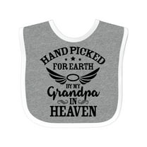 Inktastic Handpicked for Earth by My Grandpa in Heaven Angel Wings Boys or Girls Baby Bib