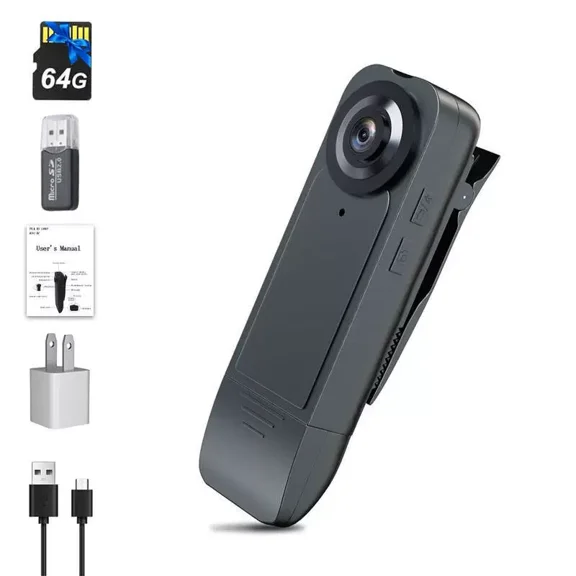 KunMing 1080p Back Clip Camera Aerial1080P – 1pc, Black | Durable HD Aerial Recorder with Clip-On Design for Sports, Travel & Vlogging
