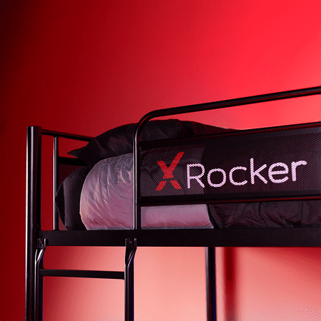 X Rocker - Armada Twin over Twin Gaming Bunk Bed with Built-In Gaming Desk - Black