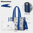 thumbnail image 5 of Teacher Tote Bag,Pioneer Flower Floral Print Pattern Teacher Utility Tote Bag,Large Work Tote Bags for Women with Multiple Pockets,Top Zipper Closure,13.8x10.6x6.7 Inch, 5 of 5