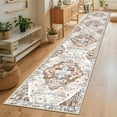thumbnail image 5 of MeyJey Boho Indoor Hallway Runner Rug 2.6'x14', Oriental Non Slip Machine Washable Area Rug Distressed Vintage Floor Carpet for Bedroom Kitchen Dinning/Living/Laundry Room, Beige/Brown, 5 of 12